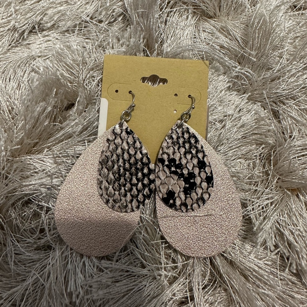 Snake/Gold Print Earrings